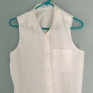 Everlane Poplin Sleeveless shirt White Sz Medium